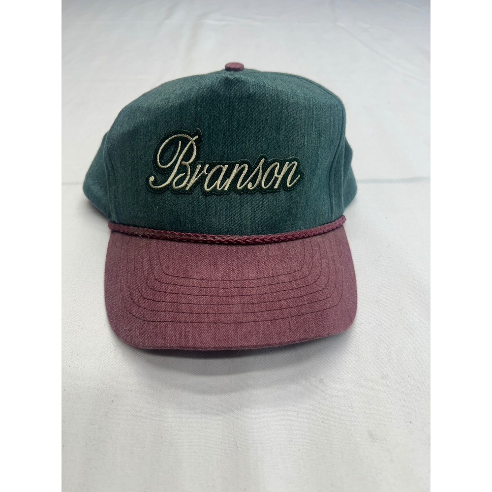 Tc Branson Souvenir Hat Unisex OSFA Green Burgundy Vintage Rope Snapback